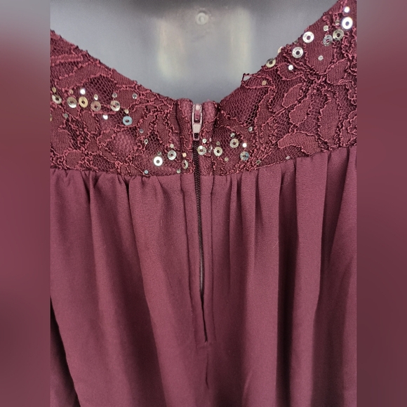 SPEECHLESS Barbiecore Plum Sequin Lace Sleeveless Party Dress(#51) - Picture 9 of 15